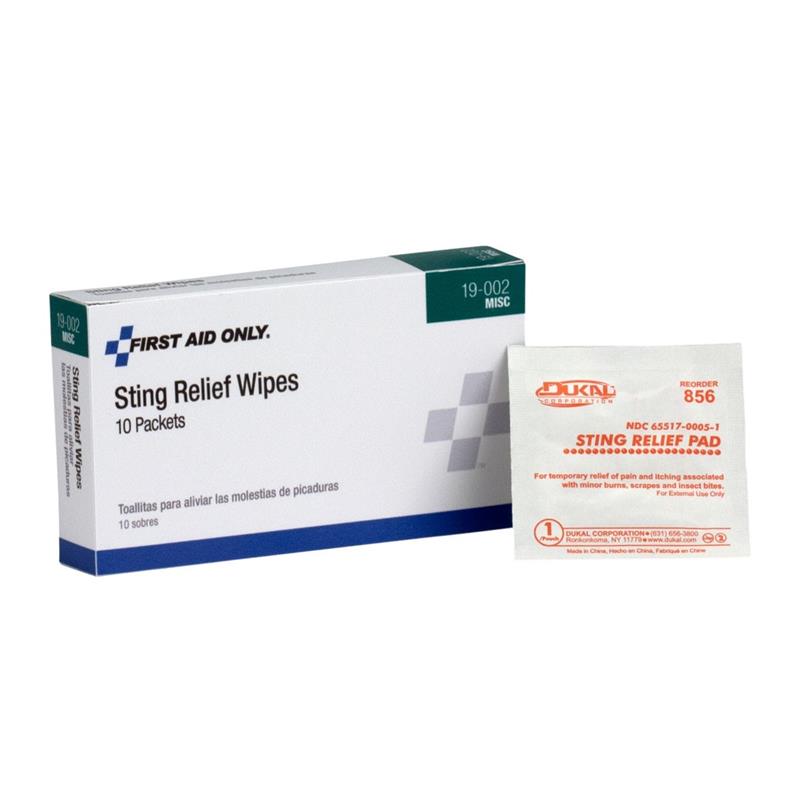 STING RELIEF WIPES 10/BX - Tagged Gloves